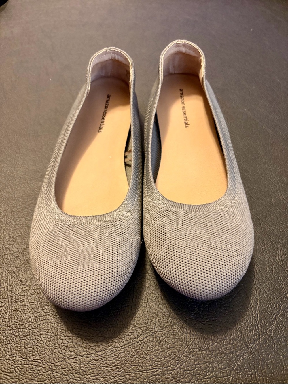Amazon Essentials Women's Gray Knit Ballet Flats